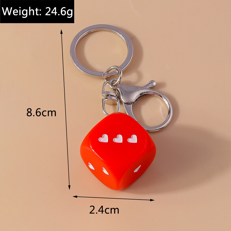 Breloc cu zaruri 3D din rășină de desene animate pentru cheia mașinii Cadouri de suvenir pentru femei bărbați poșetă poșetă pandantiv breloc accesorii bricolaj