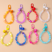 Breloc cu clopoțel cu mărgele de stea, colorat, lucrat manual, pentru chei de mașină, femei, bărbați, poșete, brelocuri, accesorii, bijuterii, cadouri