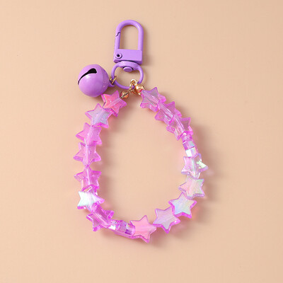 Breloc cu clopoțel cu mărgele de stea, colorat, lucrat manual, pentru chei de mașină, femei, bărbați, poșete, brelocuri, accesorii, bijuterii, cadouri