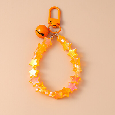 Breloc cu clopoțel cu mărgele de stea, colorat, lucrat manual, pentru chei de mașină, femei, bărbați, poșete, brelocuri, accesorii, bijuterii, cadouri