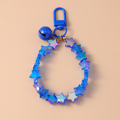 Breloc cu clopoțel cu mărgele de stea, colorat, lucrat manual, pentru chei de mașină, femei, bărbați, poșete, brelocuri, accesorii, bijuterii, cadouri