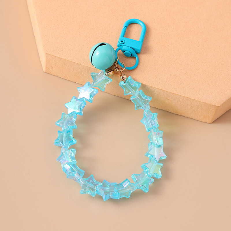 Breloc cu clopoțel cu mărgele de stea, colorat, lucrat manual, pentru chei de mașină, femei, bărbați, poșete, brelocuri, accesorii, bijuterii, cadouri