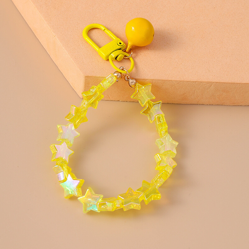 Breloc cu clopoțel cu mărgele de stea, colorat, lucrat manual, pentru chei de mașină, femei, bărbați, poșete, brelocuri, accesorii, bijuterii, cadouri