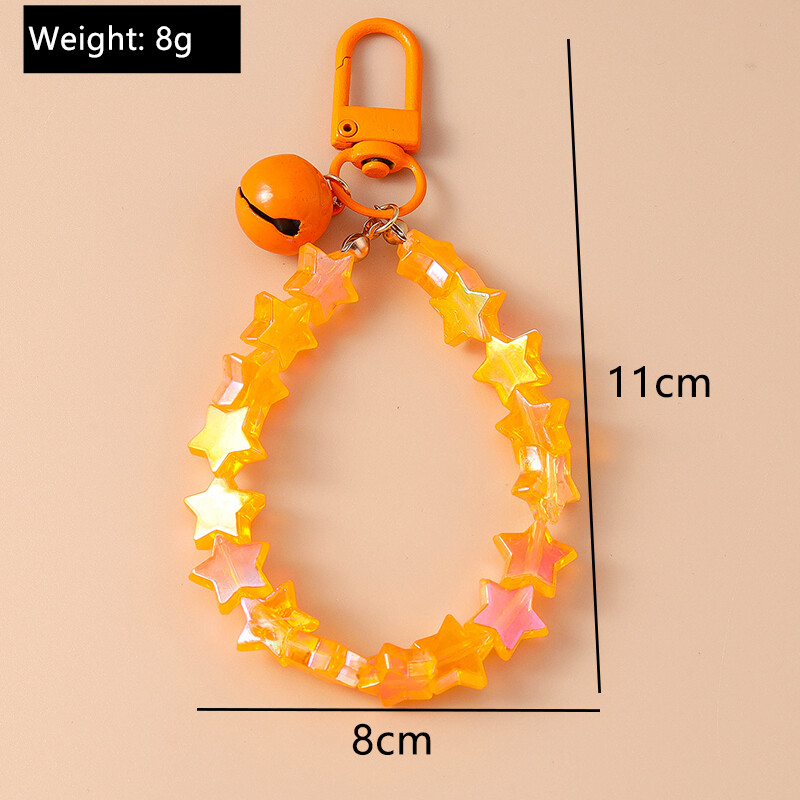Breloc cu clopoțel cu mărgele de stea, colorat, lucrat manual, pentru chei de mașină, femei, bărbați, poșete, brelocuri, accesorii, bijuterii, cadouri