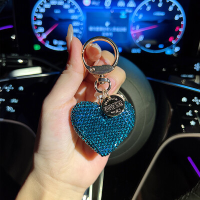 Radošs sirds formas atslēgu piekariņš ar dimanta radzēm, moderns persiku sirds automašīnas atslēgu piekariņš, izsmalcināts somas kulons, dekoratīva dāvana