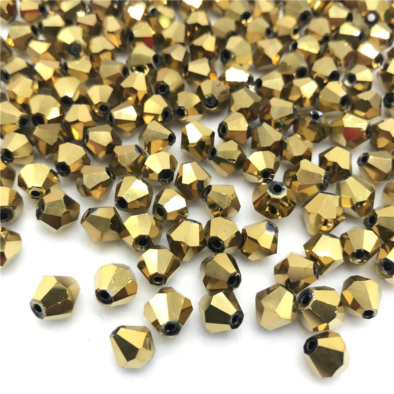 Vruće prodavane 4/6/8 mm prešane gornje dvije šiljate perle kristalne staklene perle romb perle DIY pribor za nakit