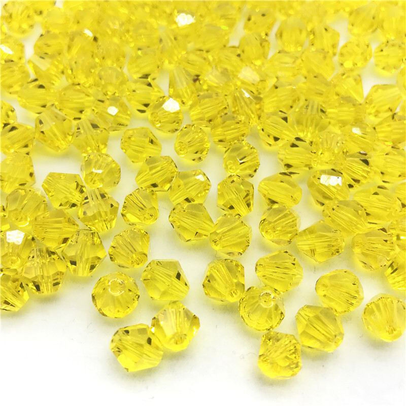 Vruće prodavane 4/6/8 mm prešane gornje dvije šiljate perle kristalne staklene perle romb perle DIY pribor za nakit