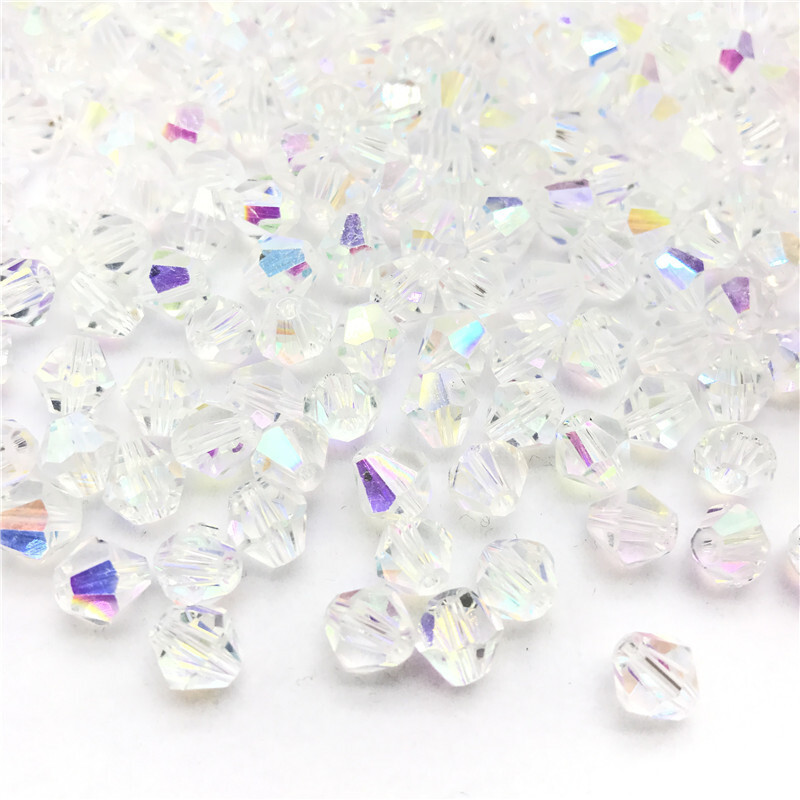 Vruće prodavane 4/6/8 mm prešane gornje dvije šiljate perle kristalne staklene perle romb perle DIY pribor za nakit