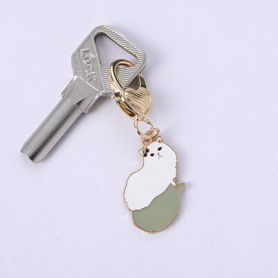 Breloc cu pisicuță cu inimă de dragoste drăguță, pisică albă, neagră, breloc pentru fete, geantă, ornamente pentru mașină, husă pentru căști, pandantiv, cadouri pentru cuplu