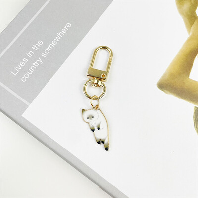 Breloc cu pisicuță cu inimă de dragoste drăguță, pisică albă, neagră, breloc pentru fete, geantă, ornamente pentru mașină, husă pentru căști, pandantiv, cadouri pentru cuplu