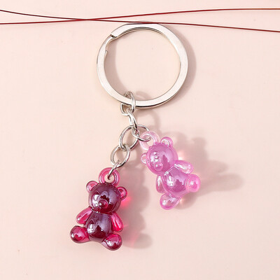 Breloc drăguț cu breloc urs 3D din rășină Brelocuri cu animale pandantiv pentru femei, fete, poșete, brelocuri pentru mașină, accesorii de bijuterii DIY