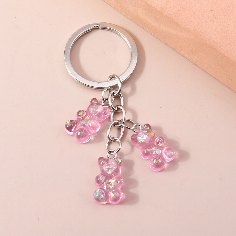 Breloc drăguț cu breloc urs 3D din rășină Brelocuri cu animale pandantiv pentru femei, fete, poșete, brelocuri pentru mașină, accesorii de bijuterii DIY