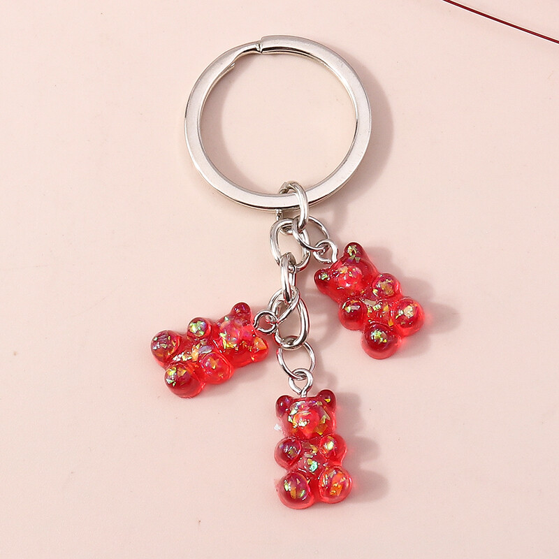 Breloc drăguț cu breloc urs 3D din rășină Brelocuri cu animale pandantiv pentru femei, fete, poșete, brelocuri pentru mașină, accesorii de bijuterii DIY