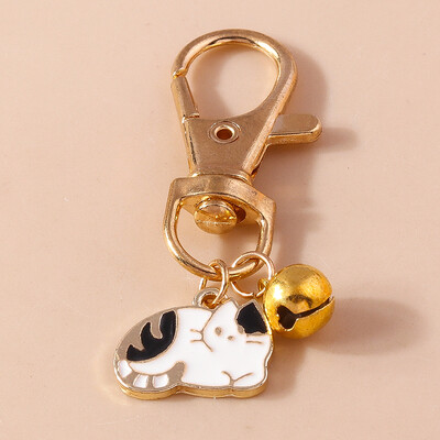 Breloc drăguț cu pisică din desene animate, email, cu pandantive pentru chei pentru mașină, femei, fete, poșete, brelocuri, accesorii de bijuterii DIY