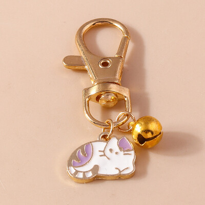 Breloc drăguț cu pisică din desene animate, email, cu pandantive pentru chei pentru mașină, femei, fete, poșete, brelocuri, accesorii de bijuterii DIY