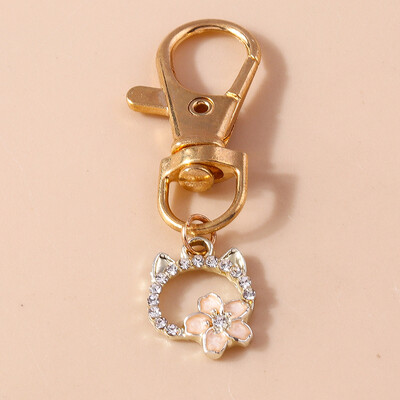 Breloc drăguț cu pisică din desene animate, email, cu pandantive pentru chei pentru mașină, femei, fete, poșete, brelocuri, accesorii de bijuterii DIY