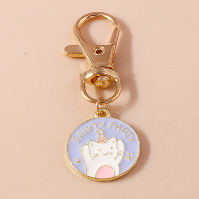 Breloc drăguț cu pisică din desene animate, email, cu pandantive pentru chei pentru mașină, femei, fete, poșete, brelocuri, accesorii de bijuterii DIY