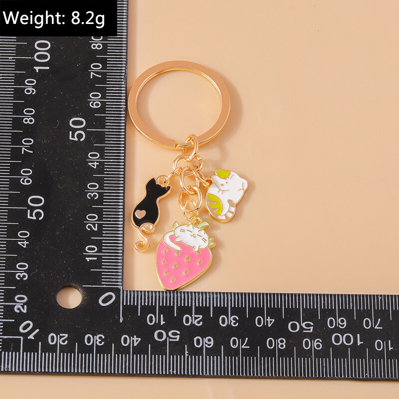 Breloc drăguț cu pisică din desene animate, email, cu pandantive pentru chei pentru mașină, femei, fete, poșete, brelocuri, accesorii de bijuterii DIY