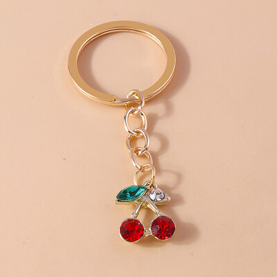 Prekrasni kristalni privjesak za ključeve od trešnje, simulirani voćni privjesak za ključeve, privjesci za žene, djevojke, ukras za torbicu, šarm, DIY nakit, darovi
