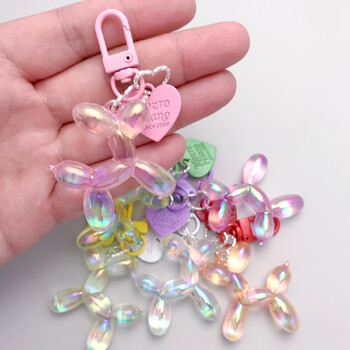 Candy Color Sweet Resin Balloon Dog Keychain For Women Girls Animal Shad Phone Very Key Ключодържатели Аксесоари Чанта Висулка N846