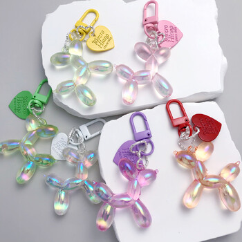 Candy Color Sweet Resin Balloon Dog Keychain For Women Girls Animal Shad Phone Very Key Ключодържатели Аксесоари Чанта Висулка N846