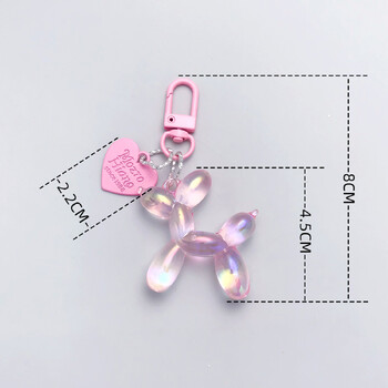 Candy Color Sweet Resin Balloon Dog Keychain For Women Girls Animal Shad Phone Very Key Ключодържатели Аксесоари Чанта Висулка N846