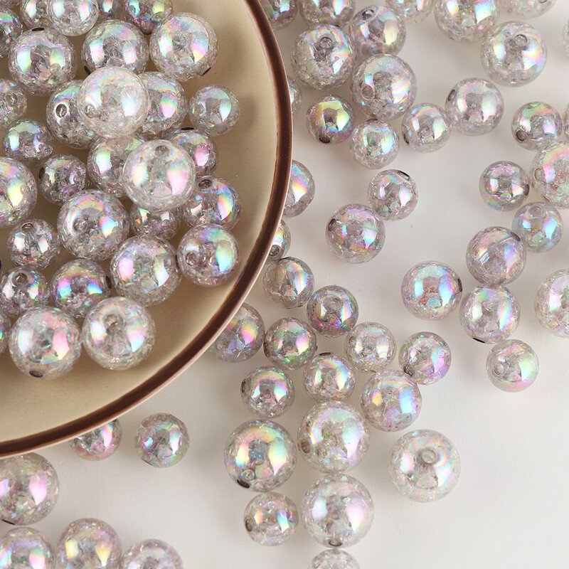 Chen Ming 8-20 mm Acrilic AB Color Bursting Loose Beads Brățară DIY, lanț pentru telefon mobil, breloc, accesorii cu margele