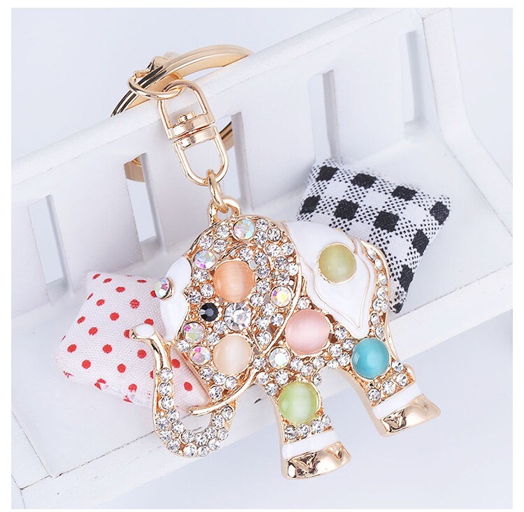 Accesorii pentru breloc din aliaj picurare de ulei Breloc cu strasuri incrustate Breloc elefant brelocuri masina pentru genti pendan mic cadou