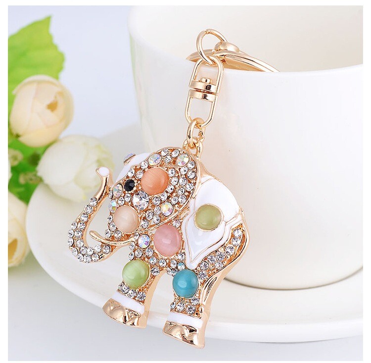 Accesorii pentru breloc din aliaj picurare de ulei Breloc cu strasuri incrustate Breloc elefant brelocuri masina pentru genti pendan mic cadou