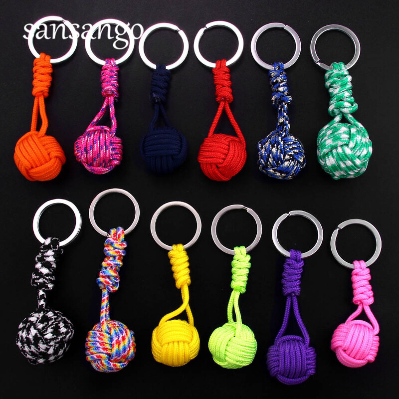 Jauns austs Paracord štropes atslēgu piekariņš āra izdzīvošanas taktiskā militārā izpletņa virve Auklas lodīšu kulons atslēgu piekariņš