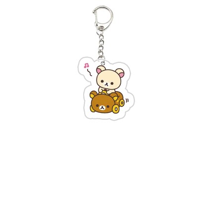 Akrila Cute Rilakkuma atslēgu piekariņš aksesuāriem Soma Kulons Akrila Rilakkuma atslēgu piekariņš Gredzens Atslēgu piekariņi Rotaslietas Fani Dāvana