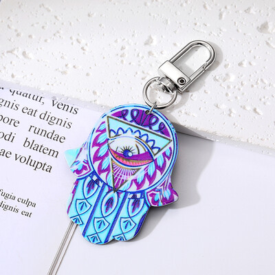 Star Flower Evil Eye Breloc de mână Hamsa Breloc Nou Acrilic Retro Etnic Fatima Hand Blue Eye Geantă Car Airpods Cutie Accesorii