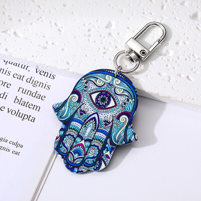 Star Flower Evil Eye Breloc de mână Hamsa Breloc Nou Acrilic Retro Etnic Fatima Hand Blue Eye Geantă Car Airpods Cutie Accesorii