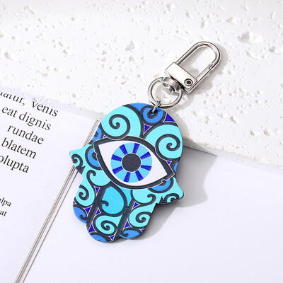 Star Flower Evil Eye Breloc de mână Hamsa Breloc Nou Acrilic Retro Etnic Fatima Hand Blue Eye Geantă Car Airpods Cutie Accesorii