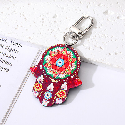 Star Flower Evil Eye Breloc de mână Hamsa Breloc Nou Acrilic Retro Etnic Fatima Hand Blue Eye Geantă Car Airpods Cutie Accesorii