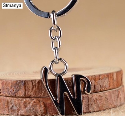 Breloc de chei cu litere AZ NOU DIY Breloc de metal de culoare argintie Breloc de mașină pentru femei Breloc de chei cu literă simplă Nume Suport cheie Cadou de petrecere Bijuterii