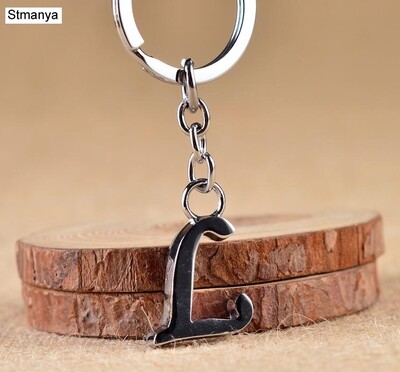 Breloc de chei cu litere AZ NOU DIY Breloc de metal de culoare argintie Breloc de mașină pentru femei Breloc de chei cu literă simplă Nume Suport cheie Cadou de petrecere Bijuterii