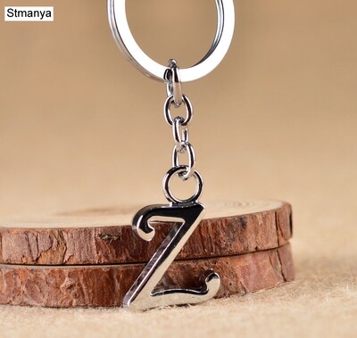 Breloc de chei cu litere AZ NOU DIY Breloc de metal de culoare argintie Breloc de mașină pentru femei Breloc de chei cu literă simplă Nume Suport cheie Cadou de petrecere Bijuterii