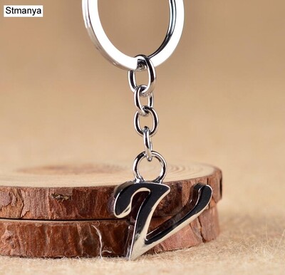 Breloc de chei cu litere AZ NOU DIY Breloc de metal de culoare argintie Breloc de mașină pentru femei Breloc de chei cu literă simplă Nume Suport cheie Cadou de petrecere Bijuterii