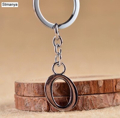 Breloc de chei cu litere AZ NOU DIY Breloc de metal de culoare argintie Breloc de mașină pentru femei Breloc de chei cu literă simplă Nume Suport cheie Cadou de petrecere Bijuterii