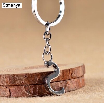 Breloc de chei cu litere AZ NOU DIY Breloc de metal de culoare argintie Breloc de mașină pentru femei Breloc de chei cu literă simplă Nume Suport cheie Cadou de petrecere Bijuterii