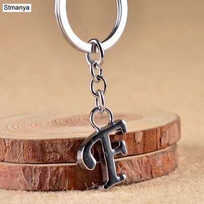 Breloc de chei cu litere AZ NOU DIY Breloc de metal de culoare argintie Breloc de mașină pentru femei Breloc de chei cu literă simplă Nume Suport cheie Cadou de petrecere Bijuterii