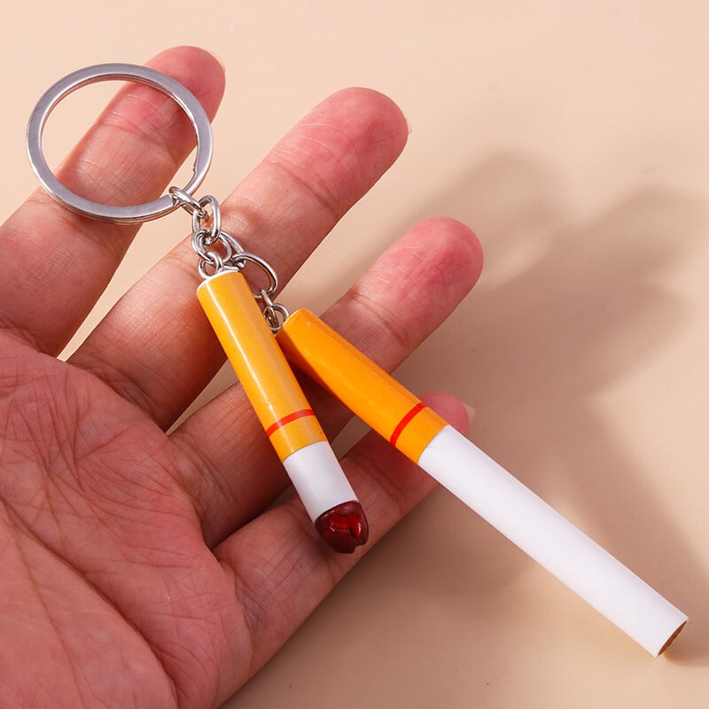 Breloc de țigară de simulare de modă, breloc de chei cu alimente 3D, pandantiv pentru suportul de chei, bărbați, femei, geantă, bijuterii DIY, cadou