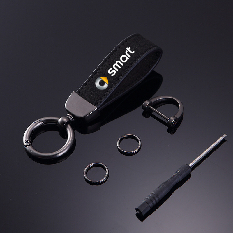 Jauni sieviešu vīriešu luksusa automašīnu atslēgu piekariņi zamšādas ādas automašīnu atslēgu piekariņi, piederumi Smart 451 brabus Smart 453 fortwo forfour