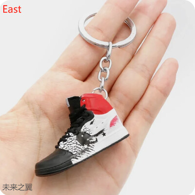 Aj4 breloc albastru ciment alb 3D pandantiv adidași stereo model patru generații bijuterii pandantiv geantă, cadouri pentru copii.