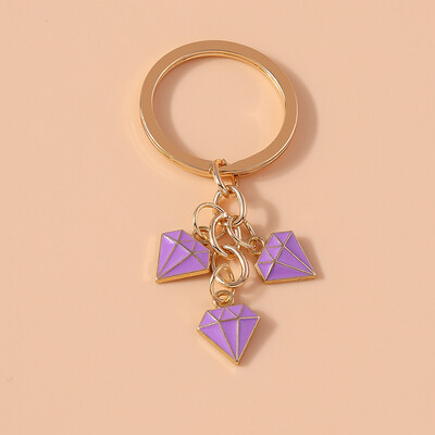 Breloc colorat în formă de diamant pentru femei, bărbați, chei de mașină, poșete, brelocuri, cadou de bijuterii DIY