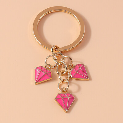 Breloc colorat în formă de diamant pentru femei, bărbați, chei de mașină, poșete, brelocuri, cadou de bijuterii DIY