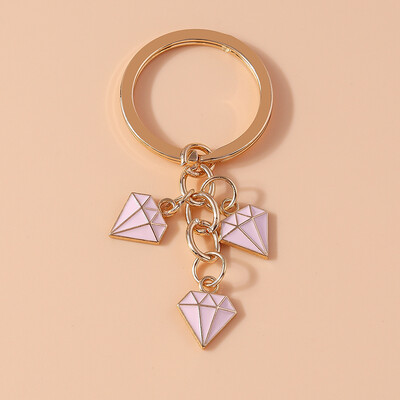 Breloc colorat în formă de diamant pentru femei, bărbați, chei de mașină, poșete, brelocuri, cadou de bijuterii DIY