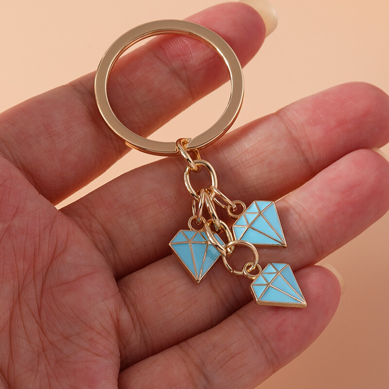 Breloc colorat în formă de diamant pentru femei, bărbați, chei de mașină, poșete, brelocuri, cadou de bijuterii DIY
