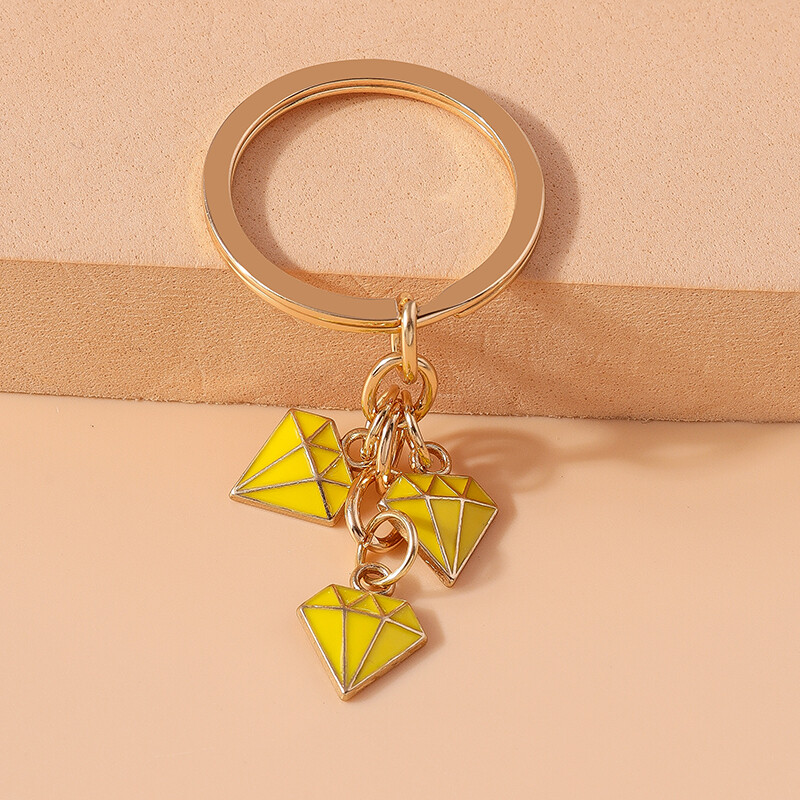 Breloc colorat în formă de diamant pentru femei, bărbați, chei de mașină, poșete, brelocuri, cadou de bijuterii DIY